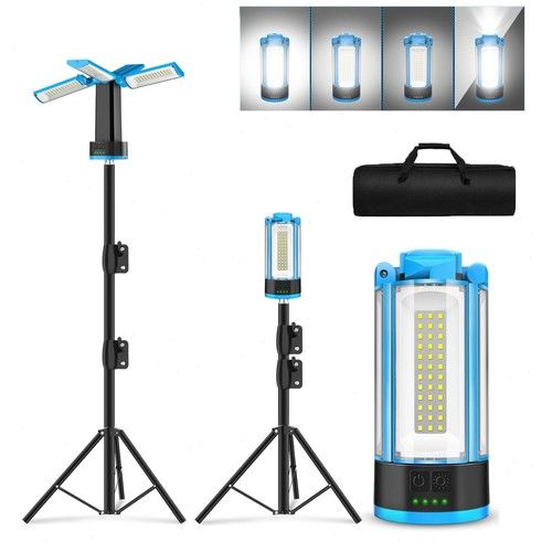 LED Work Light W/ Tripod Stand Adjustable Fordable Floodlight Portable Work Site
