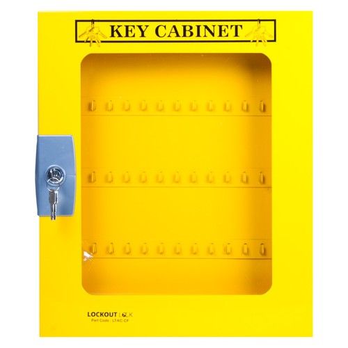 Electrical Lockout Tagout Key Cabinet with Clear Fascia - holds upto 60 Keys