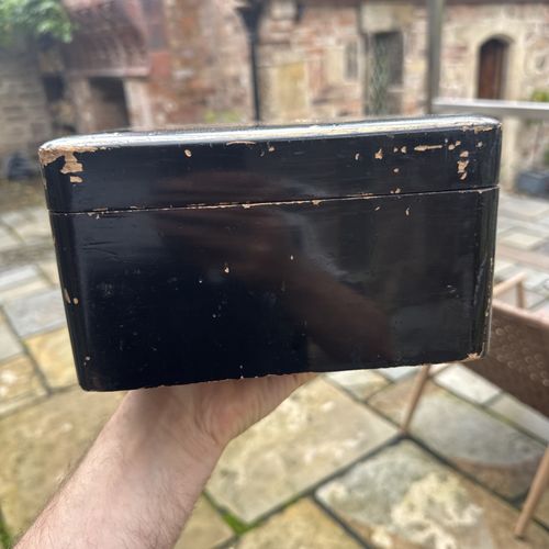 Vintage Japanese Storage Box Jewellery Box Black And Gold Detail Retro 80s — image 11