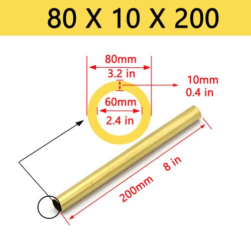 Brass Round Tube Pipe 3mm 4mm 5mm 6mm 8mm 10mm 12mm 13mm 14mm 15mm 16mm - 80mm — image 1