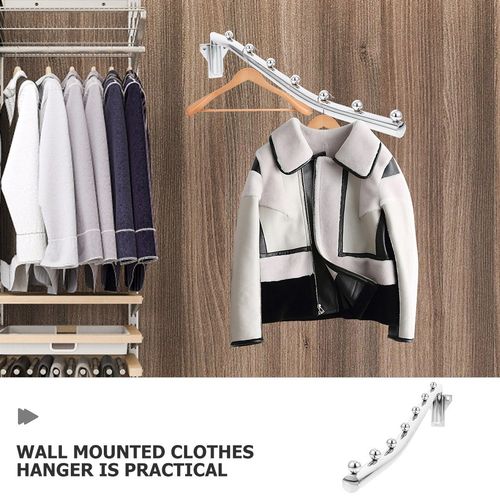 Wall Mounted Metal Clothes Rack 6Pcs Sturdy Iron Space Saving Laundry Hanger — image 10