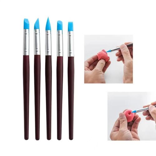 5Pcs Silicone Clay Sculpting Tools Set Pottery Ceramics DIY Nail Art Carving UK — image 2