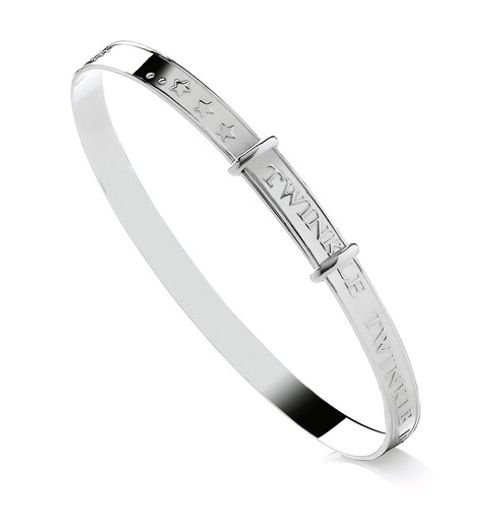 925 Sterling Silver Expanding Baby Bangle TWINKLE LITTLE STAR NURSERY Children's