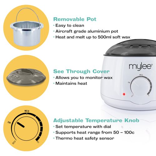 Mylee Warmer Handle Pot 500ml Wax Waxing Heater Hair Removal Depilatory Paraffin — image 3