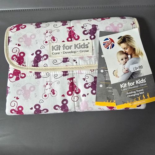 Kit for Kids Foldable Portable Plastic Travel Changing Mat, Mice Theme
