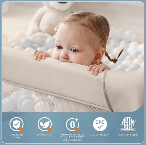Sweeby Baby Playpen, 180x 200 cm Foldable Play Yard with Door — image 2