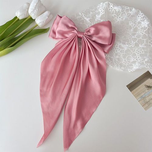 Womens Large Bow Ribbon Barrettes Steel Hairpin Satin Hair Clip Hair Accessories — image 1