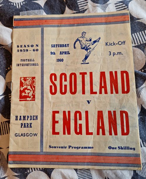 Scotland v England Souvenir Programme, Hampden Park Glasgow 9 Apr 1960 1959-60