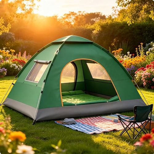 4 Person Easy Pop Up Tent Waterproof Automatic Setup 2 Doors-Instant Family Tent — image 22