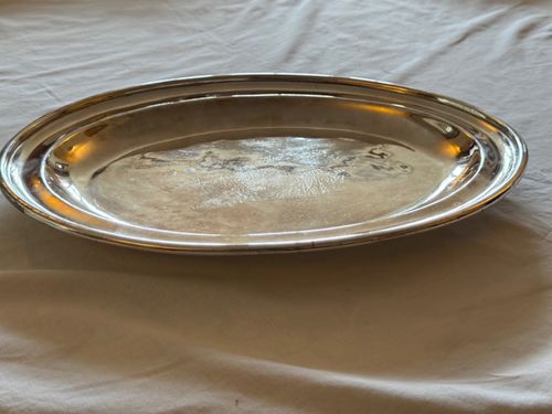 Vintage Oval Silver Plated Meat Serving Platter Tray Roast Joint Dish Rimmed — image 2