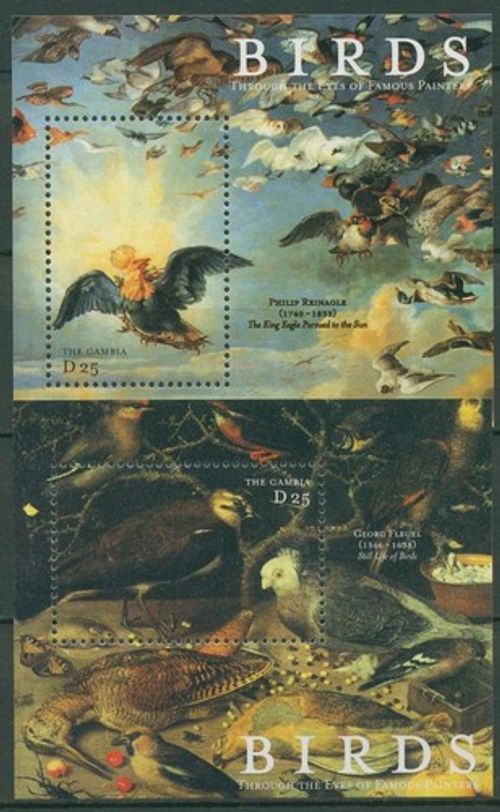 Gambia 2000 Birds on Paintings Old Master Block 491/92 MNH (C42850)