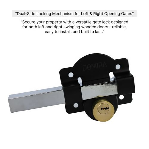 70mm Gate Lock Garden Security Double Long Throw Bolt Rim Lock 5 Keys Both Sides — image 9