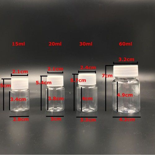 15-100ml Plastic PET Seal Bottle Solid Powder Medicine Liquid Containers UK