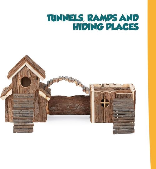 Petlicity Wooden Hamster Playground – Natural Cedar Climbing & Hiding Toy — image 6