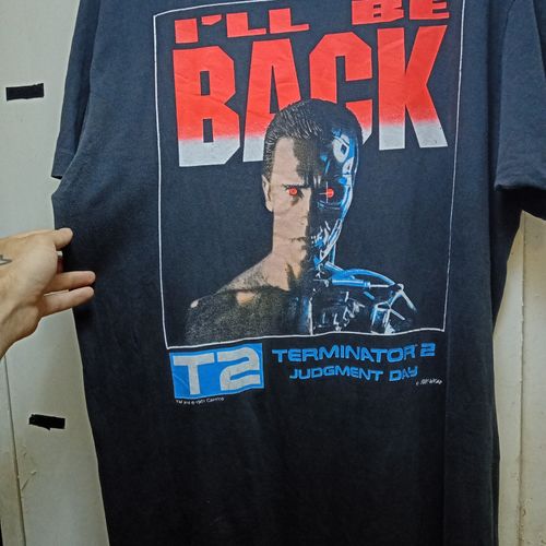 Original 1991 Terminator 2 T2 Vintage T‑Shirt – Carolco Copyright Single Stitch — image 4