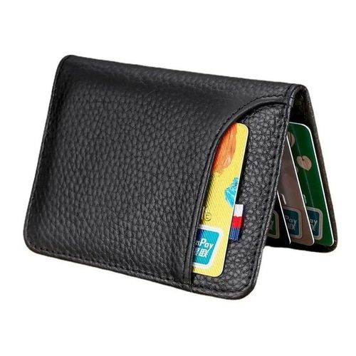 Men Anti-scan Leather Slim ID Credit Card Holder RFID Blocking Thin Small Wallet — image 6