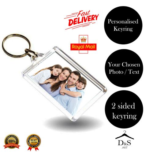 PERSONALISED PHOTO KEYRING Birthday Gift Any Image Text Double Sided Acrylic Key — image 6