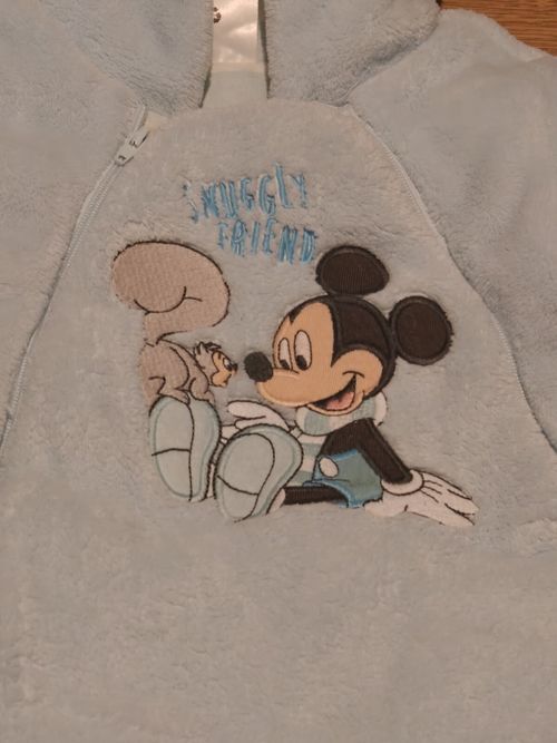 DISNEY STORE Mickey Mouse Gorgeous Snuggly Winter Snowsuit Age 0-3 Months BNWT — image 2