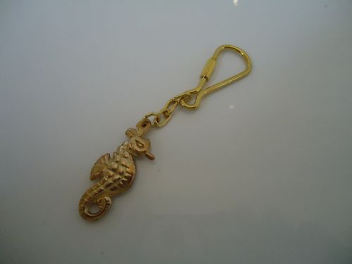 SEAHORSE BRASS KEYRING A NEW GIFT Nautical Gift Royal Navy Key Ring — image 2