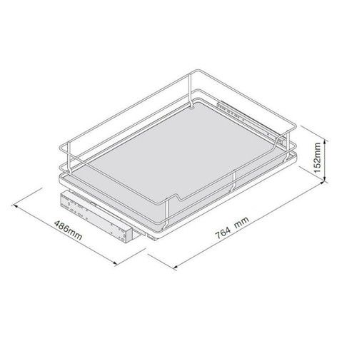 Kitchen Cabinet Pull out Basket with Soft Close Runner and Solid Base InnoStor+