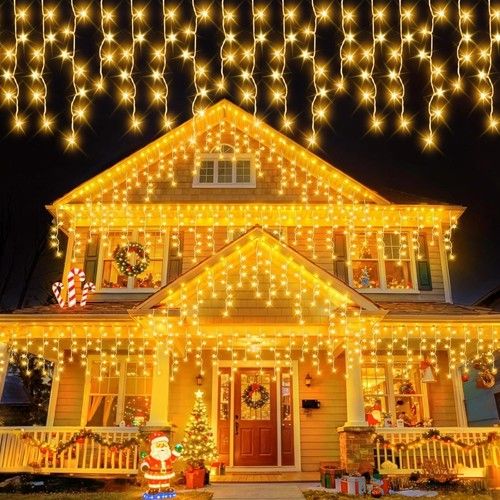 600 Icicle Lights 15M Christmas In/Outdoor Lights Bright LED Snowing Effect XMAS