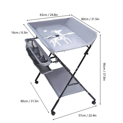 Baby Changing Table Portable Folding Diaper Station infant Nursery Gray New — image 2