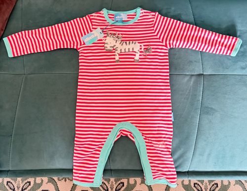 BNWT Albetta Red Striped Crochet Zebra Babygrow Sleepsuit (3-6 Months) — image 1
