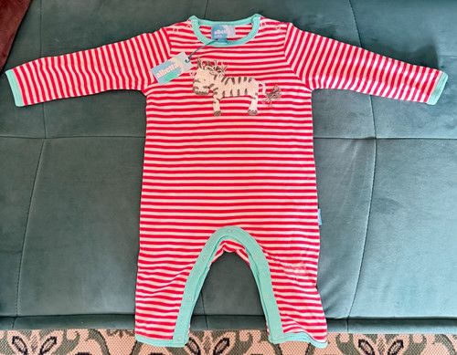 BNWT Albetta Red Striped Crochet Zebra Babygrow Sleepsuit (3-6 Months)