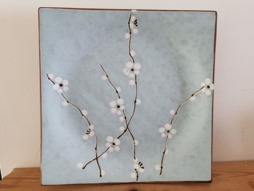 Vintage Japanese Plate, Cherry Blossom, Pale Blue, Kafuh, 23cm Wide, Rare in UK — image 7