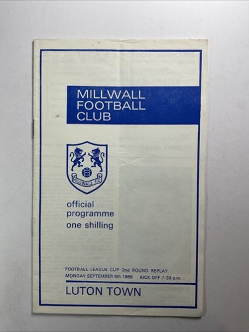 Millwall v Luton Town;  League Cup 2nd Round Replay, 8th September 1969