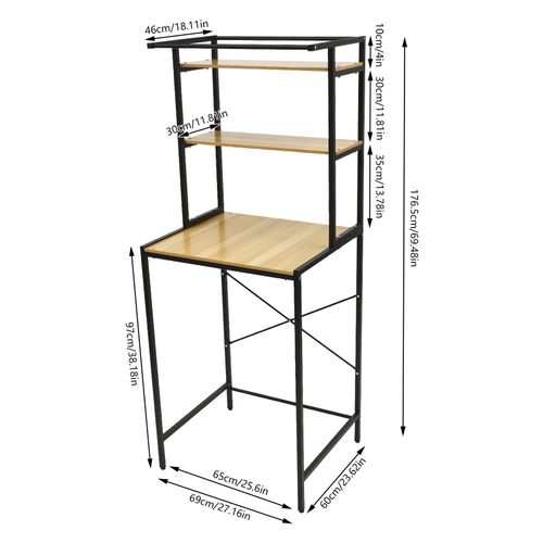 Washer And Dryer Storage Shelf Three-tier bathroom Space Saving Organizer Rack — image 7
