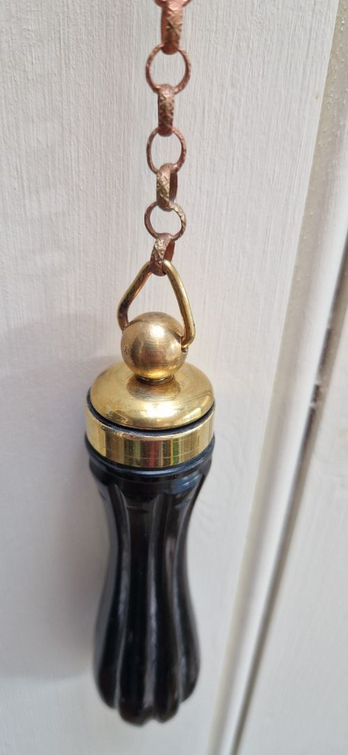 Antique NOS Lacquered Hardwood - High Level Cistern Pull & Chain - Unused - Mint — image 4