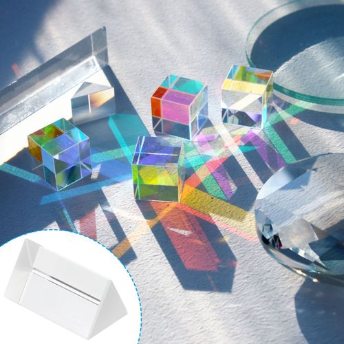 4Pcs 50mm/2 Inch Triangular Prism Glass Optical Rainbow Prism Clear — image 6