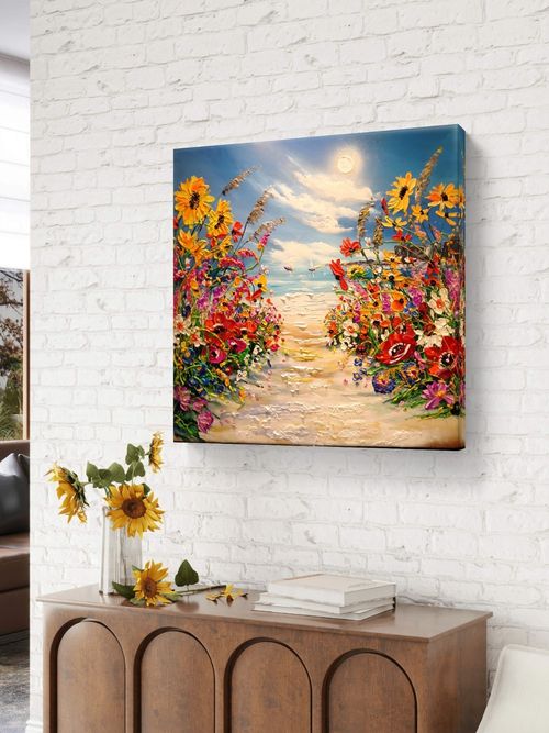 ORIGINAL , OIL PAINTING CANVAS  70x70 cm ANNA KALUZNA,  Summer whispers — image 12
