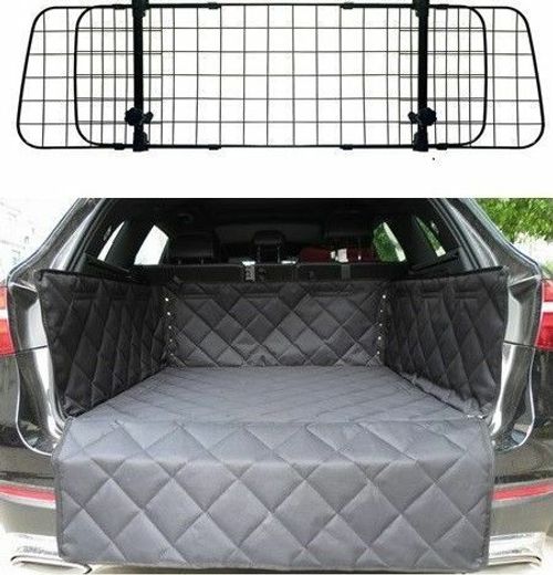 Heavy Duty Headrest Mesh Dog Guard Barrier + Quilted Boot Liner Protector Cover