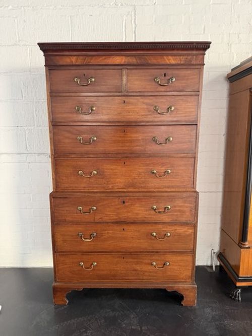 George III Chest on Chest Solid Mahogany Antique Chest Of Drawers Georgian