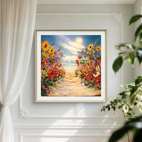 ORIGINAL , OIL PAINTING CANVAS  70x70 cm ANNA KALUZNA,  Summer whispers — image 11