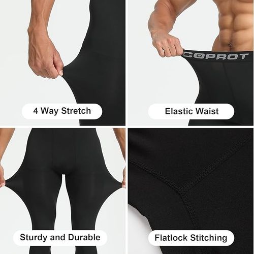Hycoprot Mens Compression Leggings Sports Base Layer Bottoms Pants Size M — image 4