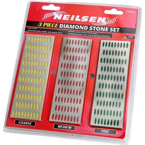 Neilsen 3pc Diamond Sharpening Sharp Stone Chisel Plane Knives Blade Set — image 2