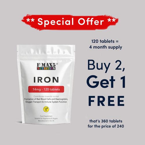 IRON 14mg - 120 vegan tablets, High Strength Energy Pregnancy Anaemic Supplement — image 6