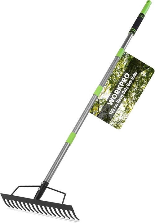 WORKPRO 165cm Garden rake,Adjustable Handle,Loosen Soil,Gather Leaf,Level Lawn — image 5
