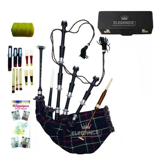 Great Highland Full Size Bagpipe Rosewood with Chanter Tutor Book and Hard Case