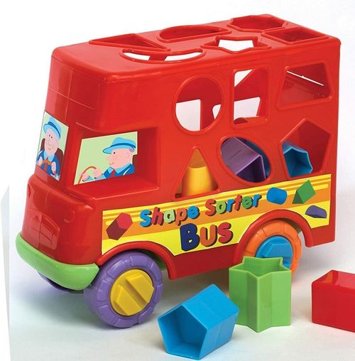 Bus Shape Sorter Push Along Activity Red Bus Toy Suitable From 12 Months+ — image 5
