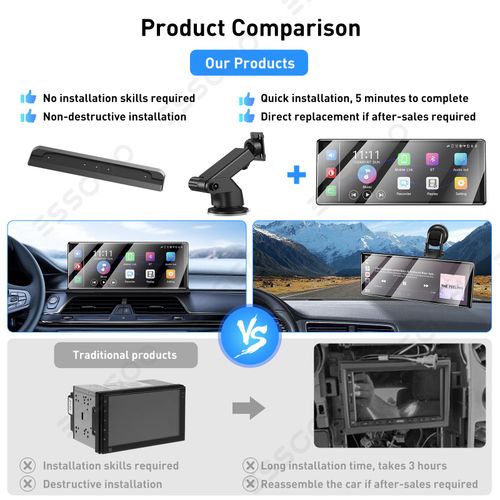 11.3" 4K Portable Carplay Screen Wireless Apple Carplay Android Auto Dash cam — image 12