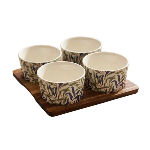 William Morris Willow Bough Set of 4 Snack Bowls & Tray Gift Boxed