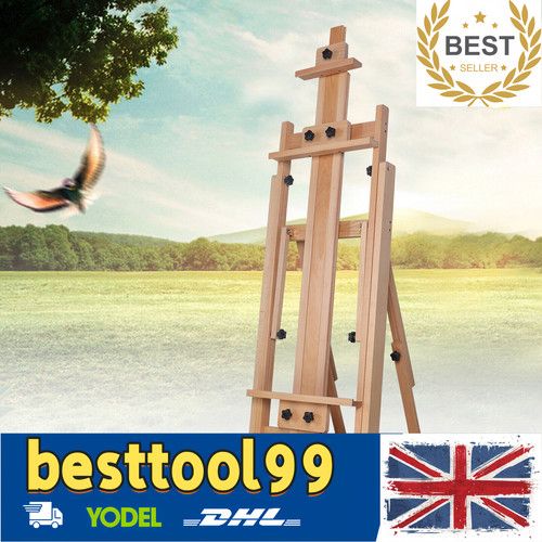 Heavy-Duty Large Studio Artist Easel Red Beech Wood Painting Art Easel H-Frame