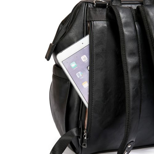 ELF PHOENIX Nappy Bag Backpack Faux Leather Black 5 pcs Set Baby Mummy Dad Gift — image 8