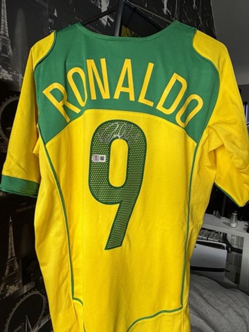 Ronaldo Brazil No.9 Signed Football Shirt - Beckett Witness Certified Original