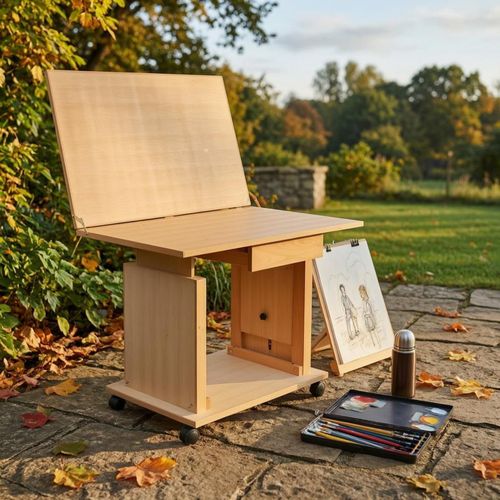 Adjustable Still Life Table Beech Wood Tilting Drawing Table for Sketching — image 3