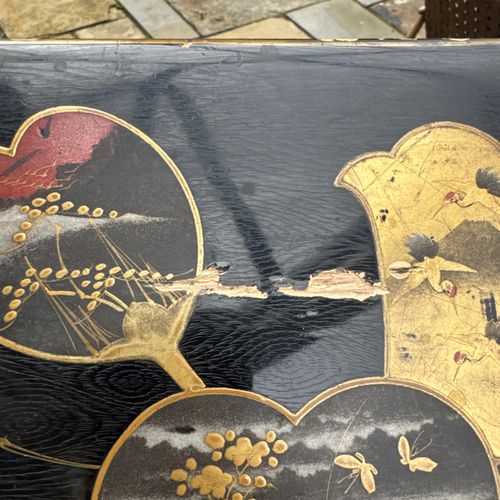 Vintage Japanese Storage Box Jewellery Box Black And Gold Detail Retro 80s — image 8
